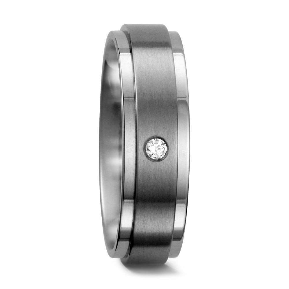 Wedding Ring Titanium Diamond 0.03 ct, w-si