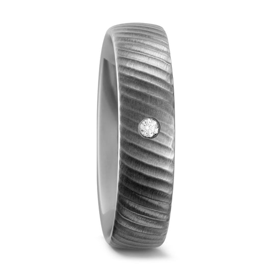 Wedding Ring Titanium Diamond White, 0.03 ct, w-si