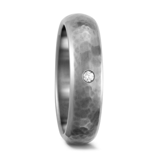 Wedding Ring Titanium Diamond White, 0.03 ct, w-si