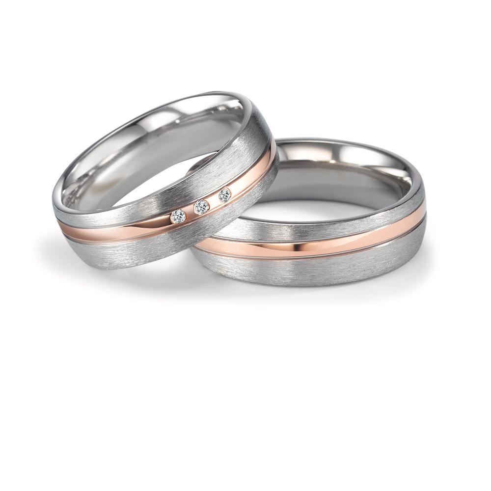 Wedding Ring Titanium, 18k Red Gold