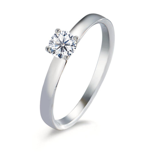 Solitaire ring 9k White Gold Moissanite 4.5 mm