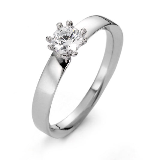 Solitaire ring 9k White Gold Moissanite