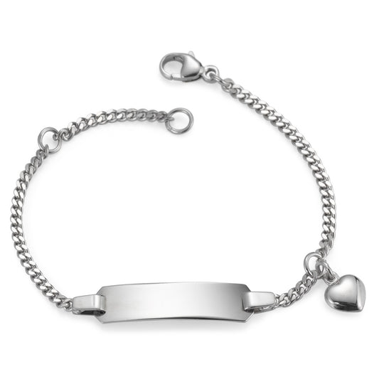 Engravable bracelet Silver Rhodium plated Heart 12-14 cm