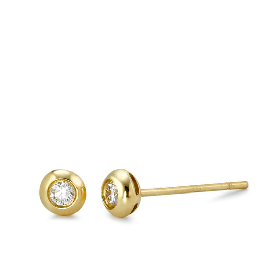 Stud earrings 18k Yellow Gold Diamond 0.10 ct, 2 Stones, si Ø4 mm