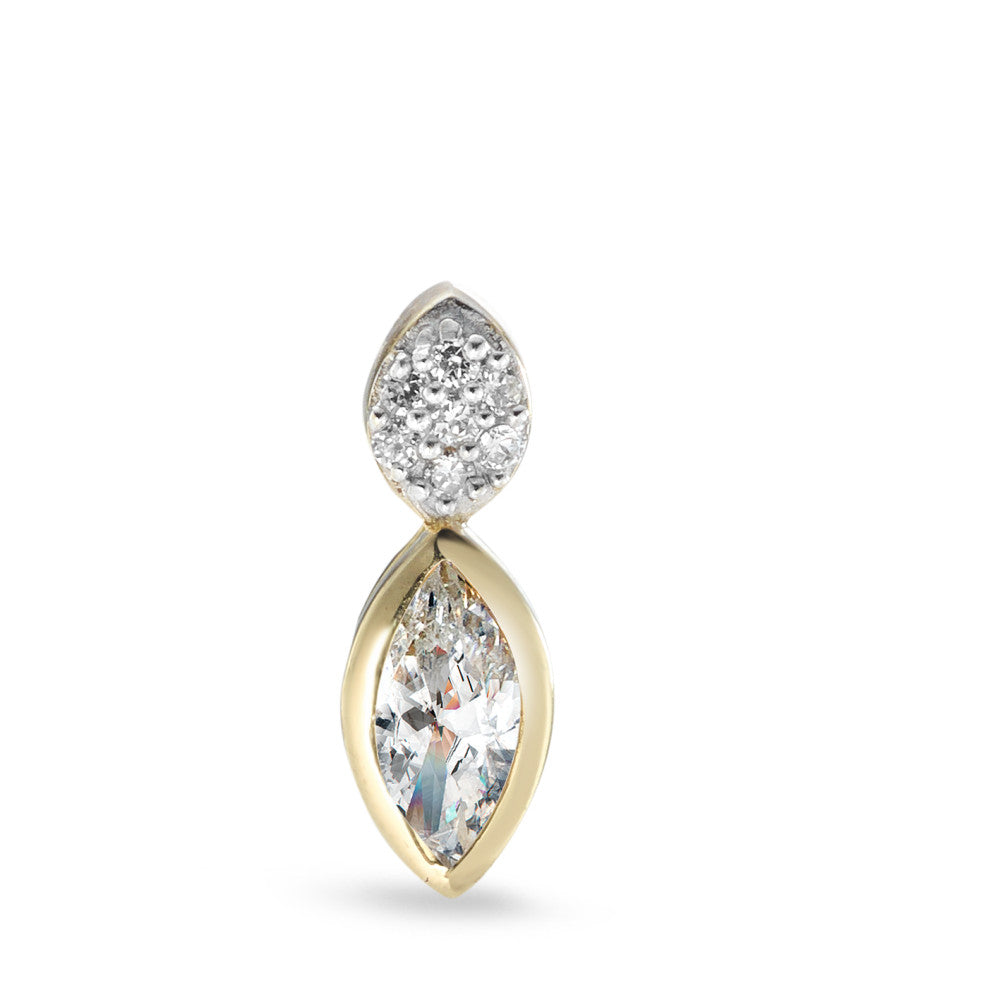 Pendant 9k Yellow Gold, 9k White Gold Zirconia White, 16 Stones