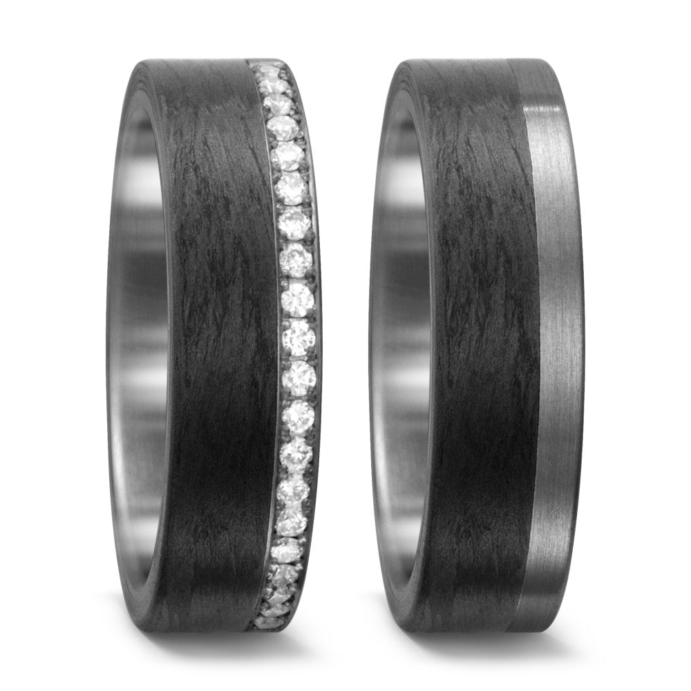 Wedding Ring Palladium 950, Carbon