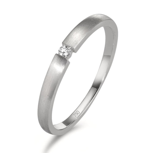 Solitaire ring 18k White Gold Diamond 0.03 ct, w-si