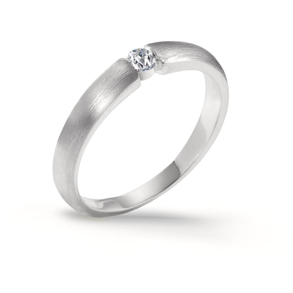 Solitaire ring 18k White Gold Diamond 0.06 ct, w-si