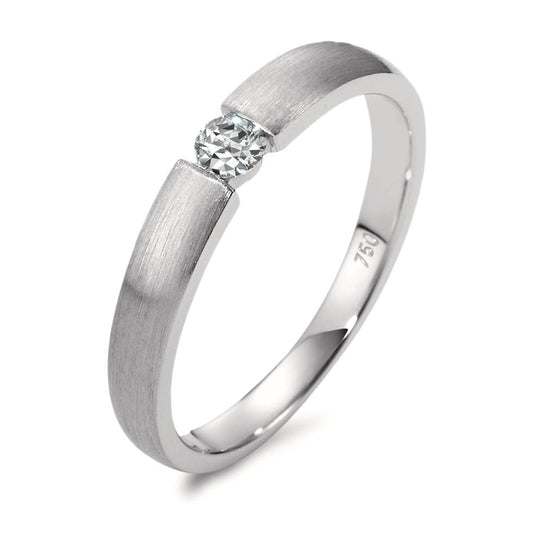 Solitaire ring 18k White Gold Diamond 0.10 ct, w-si