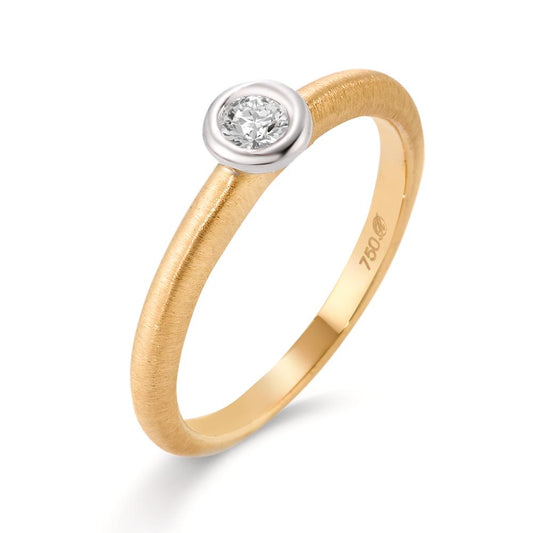 Solitaire ring 18k Yellow Gold, 18k White Gold Diamond 0.08 ct, w-si