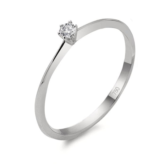 Solitaire ring 18k White Gold Diamond 0.06 ct, w-si