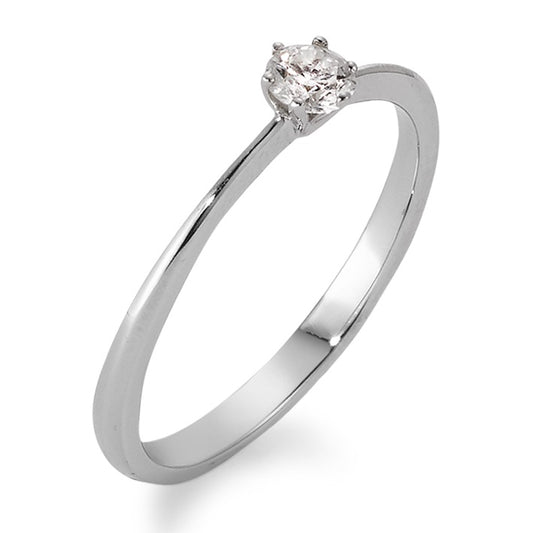 Solitaire ring 18k White Gold Diamond 0.09 ct, w-si