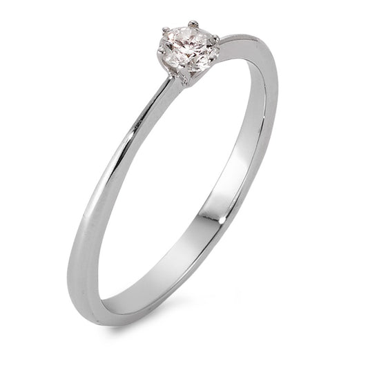 Solitaire ring 18k White Gold Diamond 0.15 ct, w-si