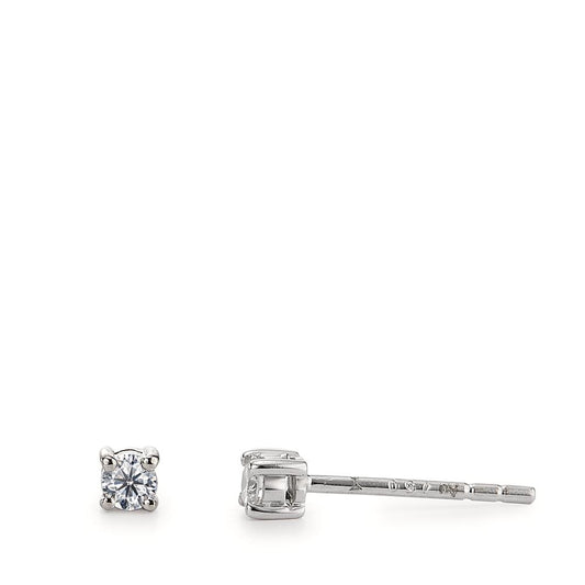 Stud earrings 18k White Gold Diamond 0.08 ct, 2 Stones, w-si Ø2.5 mm