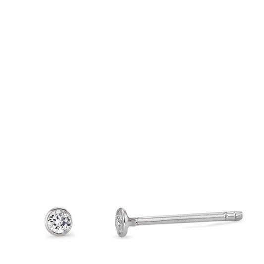 Stud earrings 18k White Gold Diamond 0.06 ct, 2 Stones, w-si Ø2.5 mm