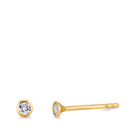 Stud earrings 18k Yellow Gold Diamond 0.08 ct, 2 Stones, w-si Ø3 mm