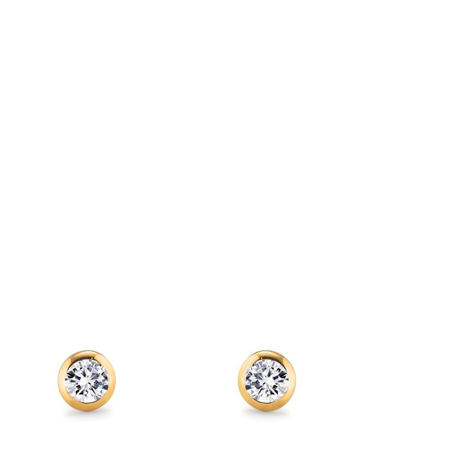 Stud earrings 18k Yellow Gold Diamond 0.08 ct, 2 Stones, w-si Ø3 mm