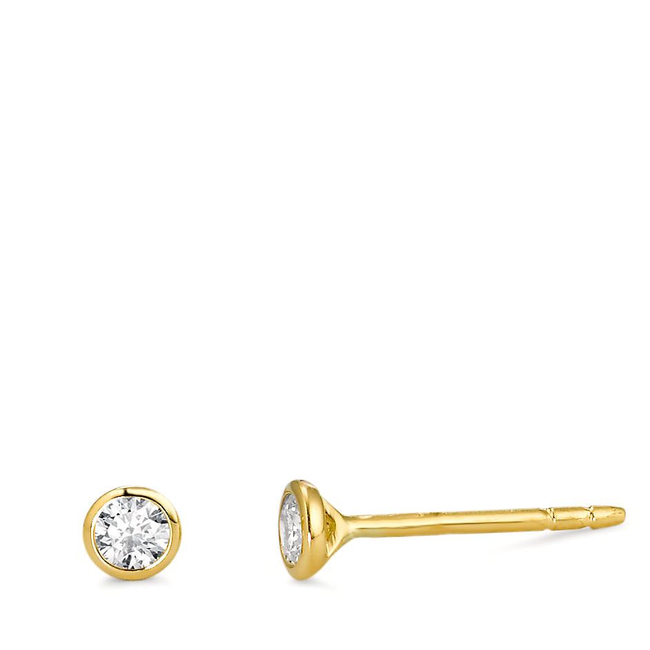 Stud earrings 18k Yellow Gold Diamond 0.15 ct, 2 Stones, w-si Ø3.5 mm