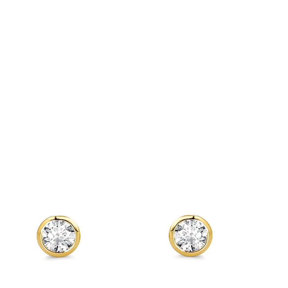 Stud earrings 18k Yellow Gold Diamond 0.15 ct, 2 Stones, w-si Ø3.5 mm