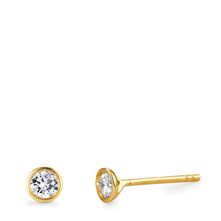 Stud earrings 18k Yellow Gold Diamond 0.20 ct, 2 Stones, w-si Ø4 mm