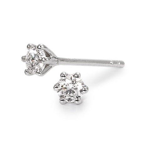 Stud earrings 18k White Gold Diamond 0.10 ct, 2 Stones, w-si Ø2.8 mm