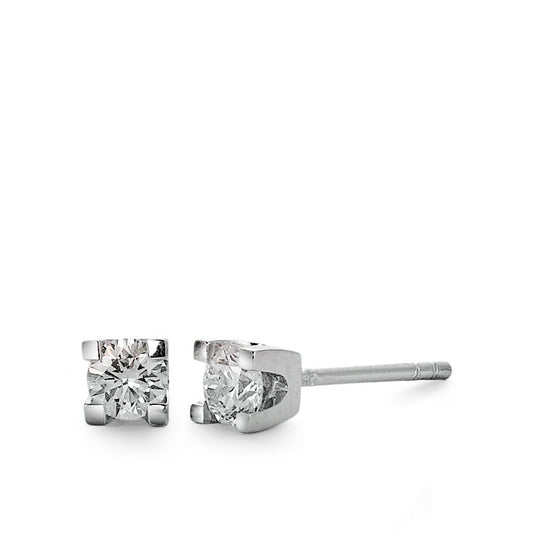 Stud earrings 18k White Gold Diamond 0.20 ct, 2 Stones, w-si Ø3 mm