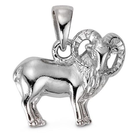 Pendant Silver Rhodium plated Zodiac Sign Aries