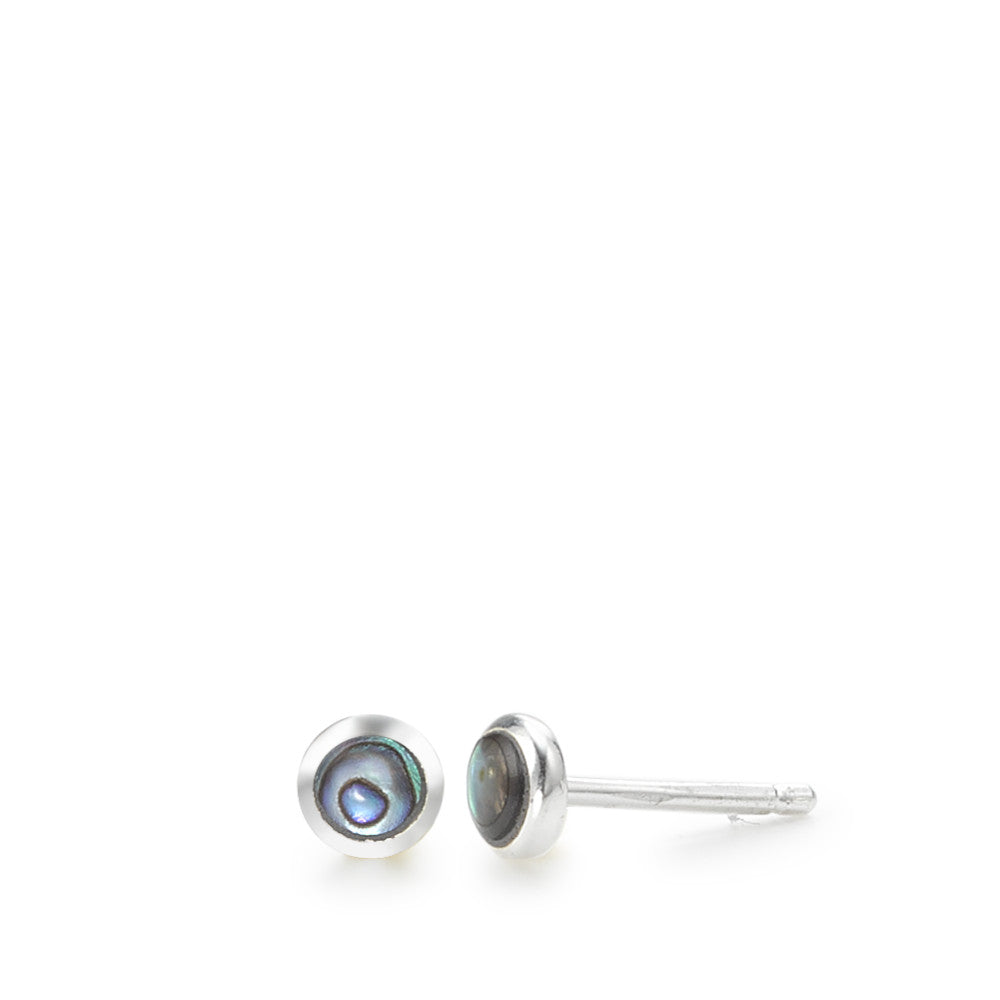 Stud earrings Silver Abalone Ø4.5 mm