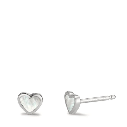 Stud earrings Silver Mother of pearl Heart