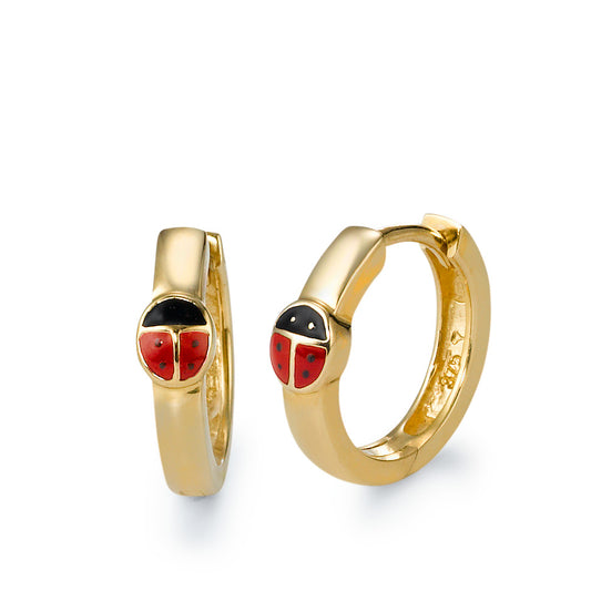 Hinged hoop 18k Yellow Gold enameled Ladybird