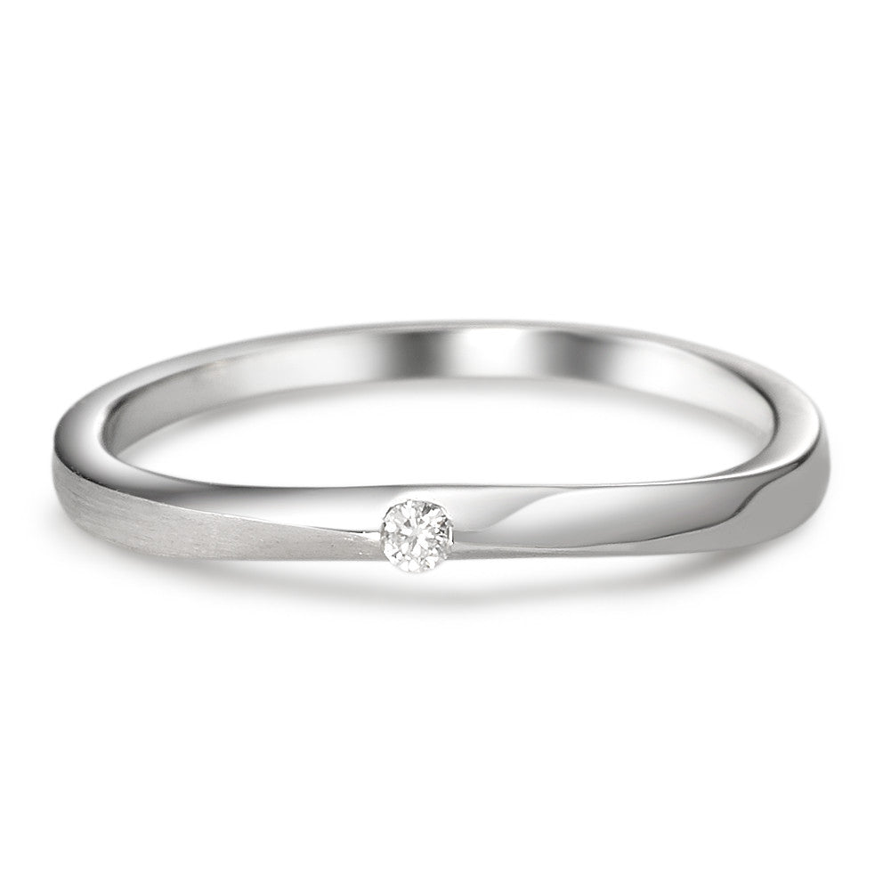 Solitaire ring 18k White Gold Diamond 0.03 ct, w-si