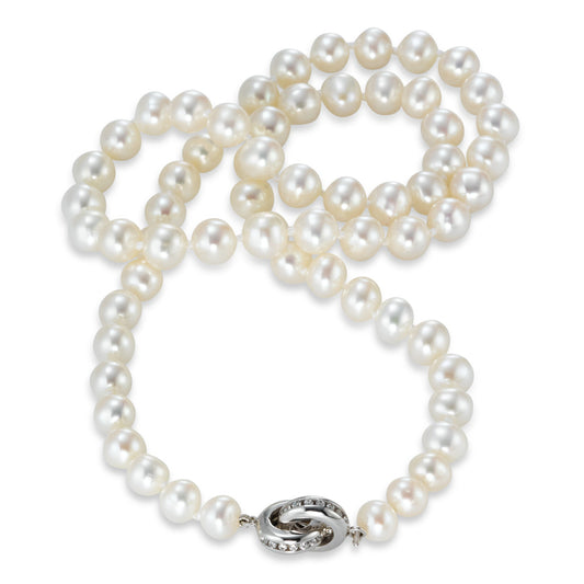 Necklace Silver Rhodium plated Freshwater pearl 45 cm