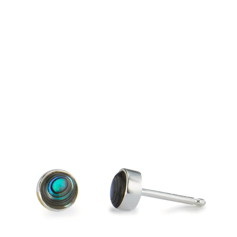 Stud earrings Silver Abalone Ø4.5 mm