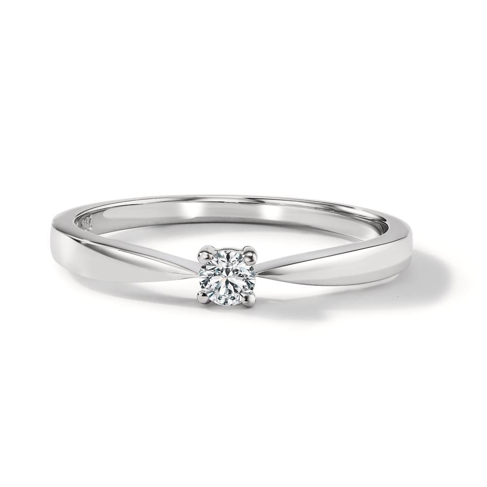 Solitaire ring 18k White Gold Diamond 0.10 ct, w-si