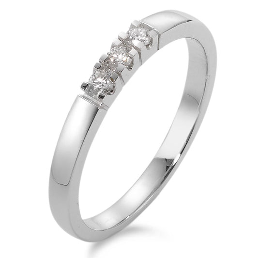 Memory ring 18k White Gold Diamond 0.09 ct, 3 Stones, w-si