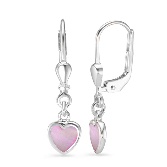 Drop Earrings Silver Heart Ø6 mm