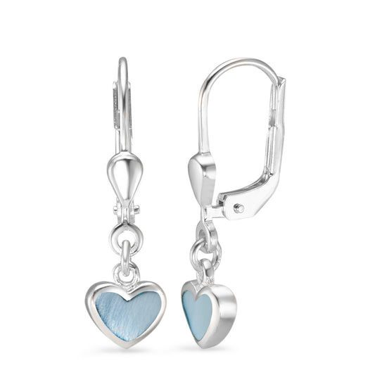 Drop Earrings Silver Rhodium plated Mother of pearl Heart