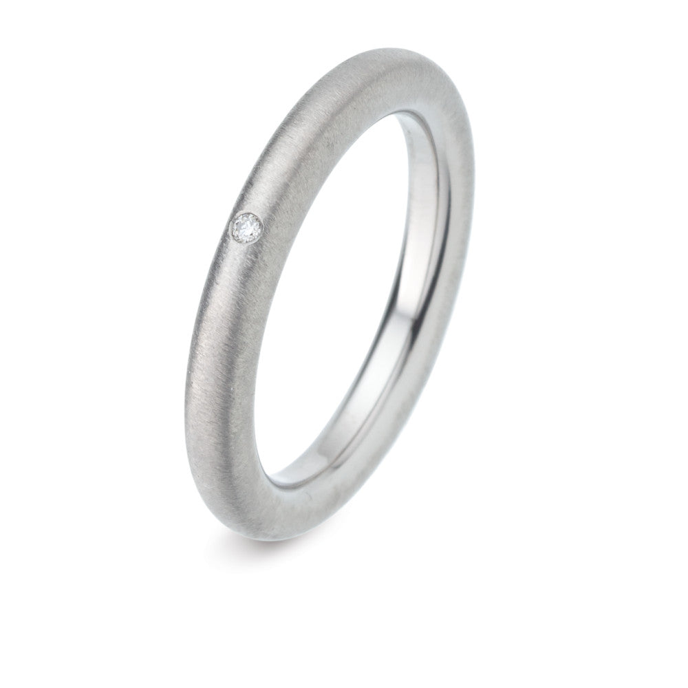 Wedding Ring Titanium Diamond White, 0.01 ct, w-si