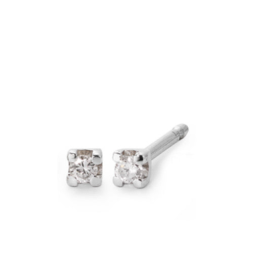 Stud earrings 18k White Gold Diamond 0.06 ct, 2 Stones, vsi