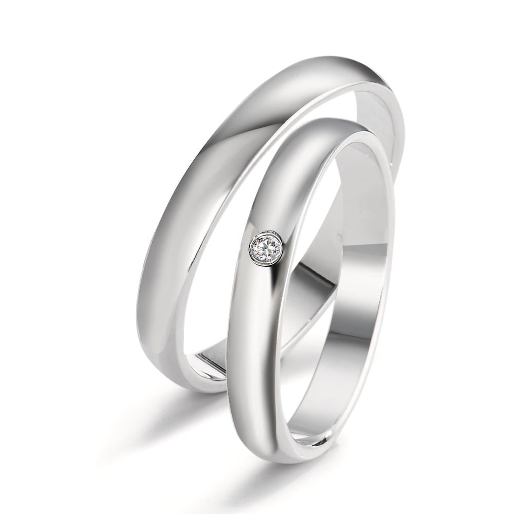 Wedding Ring Silver Zirconia