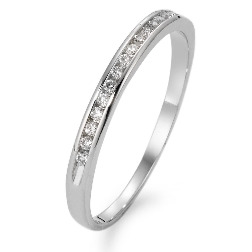 Memory ring 18k White Gold Diamond White, 0.10 ct, 16 Stones, w-si