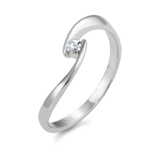 Solitaire ring 18k White Gold Diamond White, 0.06 ct, brilliant, w-si