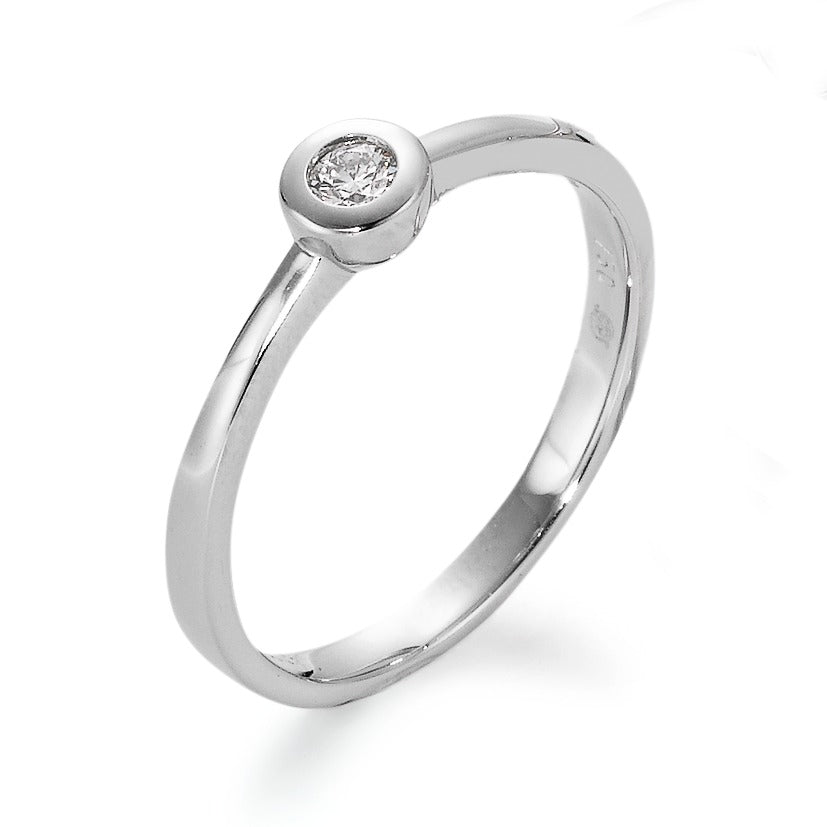 Solitaire ring 18k White Gold Diamond White, 0.07 ct, brilliant, w-si