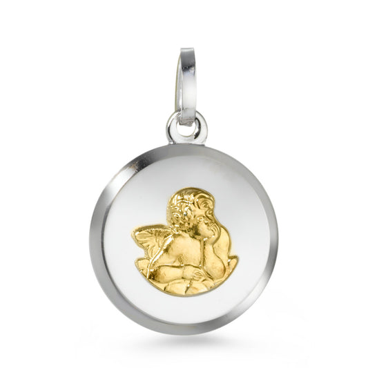 Pendant 18k White Gold, 18k Yellow Gold Guardian Angel Ø14 mm