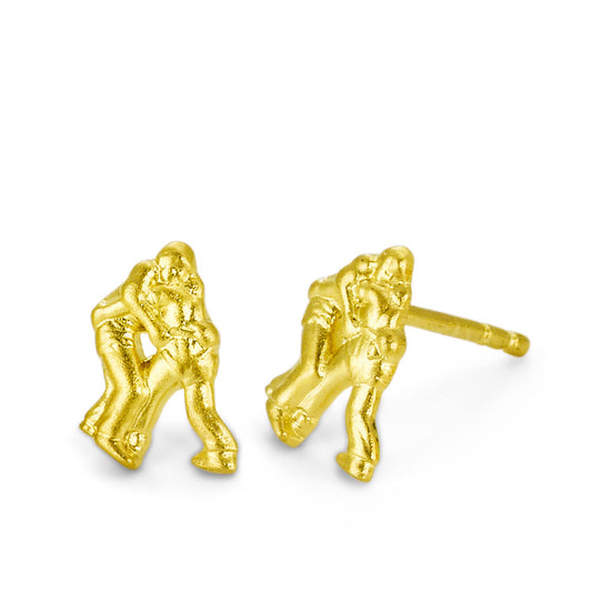 Stud earrings 18k Yellow Gold Swiss Wrestling