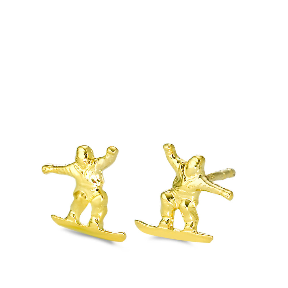 Stud earrings 18k Yellow Gold Snowboarding