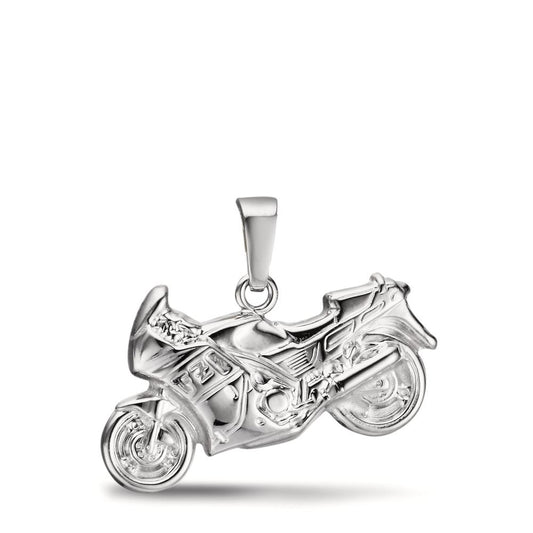 Pendant Silver Rhodium plated Motorcycle