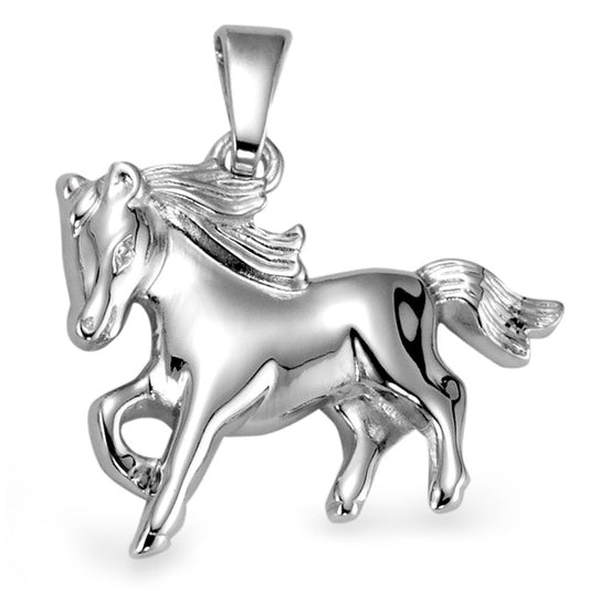 Pendant Silver Rhodium plated Horse