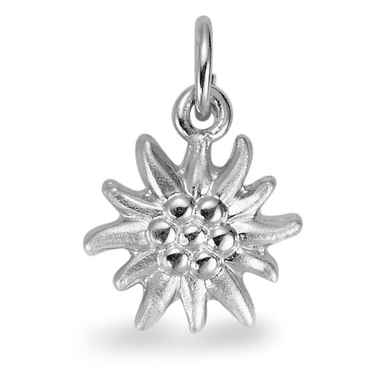 Pendant Silver Rhodium plated Edelweiss Ø11 mm