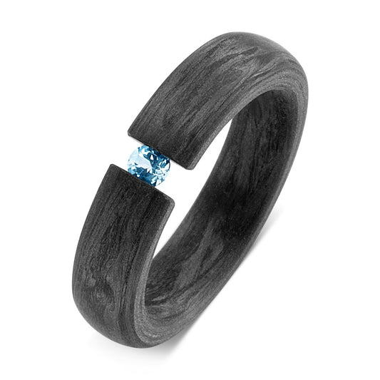 Ring Carbon Topaz Blue